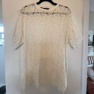 ZARA | white lace top